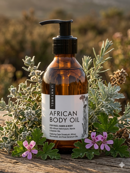 African Body Oil with Helichrysum, Marula & Frankincense - Le Naturel 