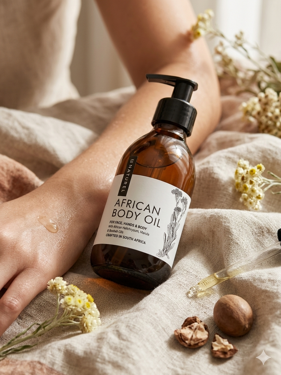 African Body Oil with Helichrysum, Marula & Frankincense - Le Naturel 