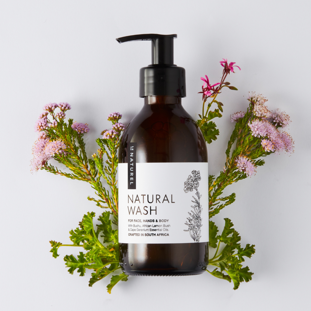 Natural Wash with Buchu, African Lemon Bush & Rose Geranium - Le Naturel 