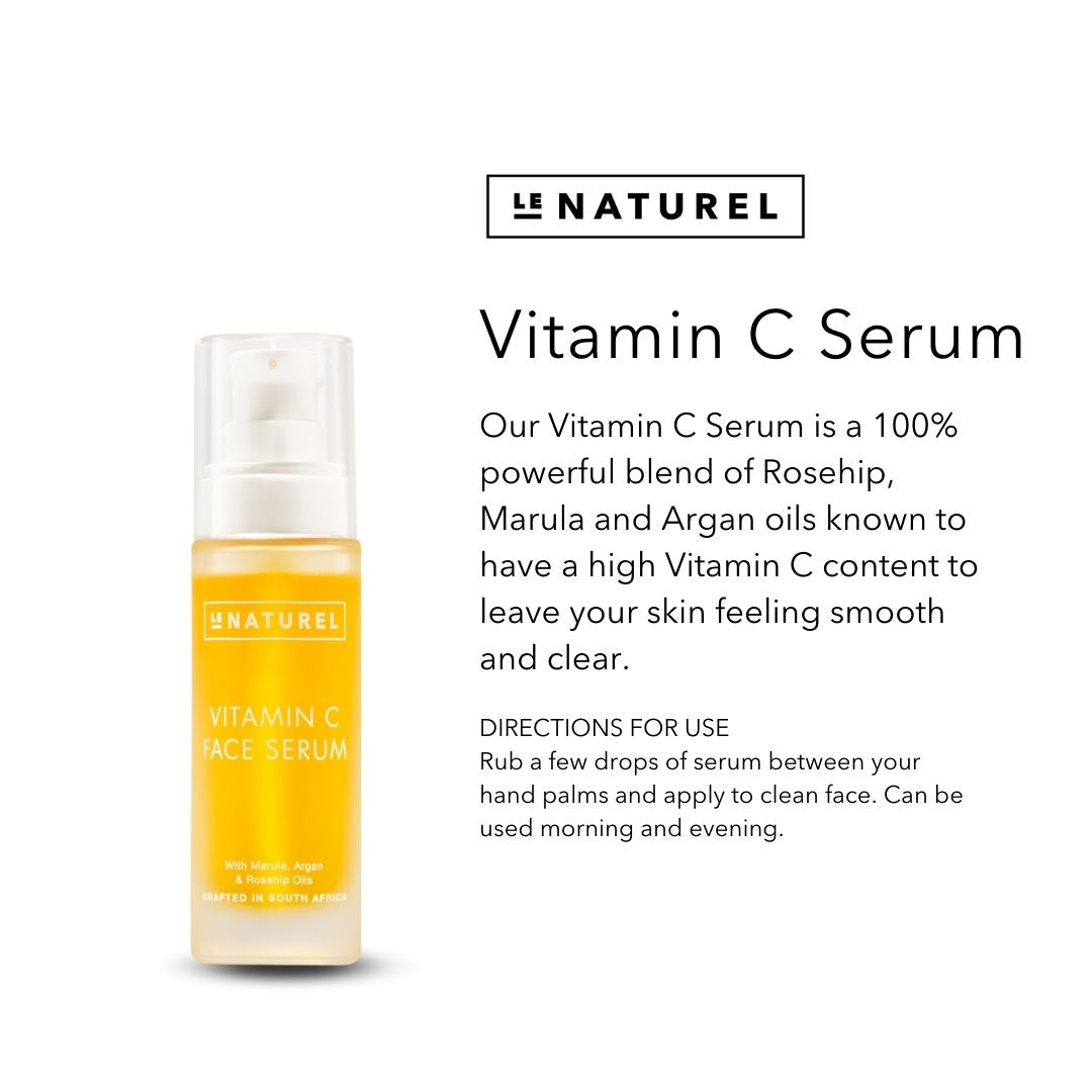 Essential Face Kit - Natural Wash, Natural Lotion & Vitamin C Serum - Le Naturel 